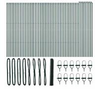 Set di pali per ringhiera in acciaio verde, 100 x 1,4 m, rettangolari, per giardino e terrazza, pali in acciaio resistenti alle intemperie, per esterni sicuri