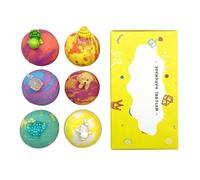 Set Di Palle Da Bagno Effervescenti 6 Pezzi A Tema Animali Con Ricca Schiuma | 19x13x6 Cm Set Di Da Bagno E Giochi Per Bambini - Per Bambini E Bambine, Piccoli, Prescolari, Viaggio