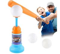 Set di palline a T per bambini - T-shirt da battito regolabile, lanciatore automatico in ABS, mazza in schiuma inclusa, kit di gioco per sport all'aria aperta, giocattolo di allenamento di