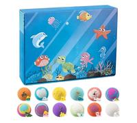 Set Di Palline Da BagnoPer Vasca Da Bagno - 12 Pezzi Palline Di Sale A Tema Animale, Gadget Da BagnoPer Giochi Subacquei | Set Di Giocattoli Colorati Per Bombe Da Bagno Per Bambini In Età Prescolare