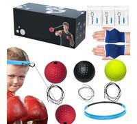 Set di palline da boxe per riflessioni, palla da boxe con fascetta, palla da boxe con bende per la testa, set di palline con attrezzatura di perforazione per bambini per migliorare i principianti