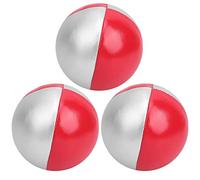 Set di Palline da Giocoliere, Leggero e Morbido, in PU, per Bambini e Adulti, Divertente Puzzle Giocattolo al Coperto per Il Tempo Libero, 3 Palline da Spettacolo di varietà. (Rosso/Argento)