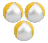 Set di Palline da Giocoliere, Leggero e Morbido, in PU, per Bambini e Adulti, Divertente Puzzle Giocattolo al Coperto per Il Tempo Libero, 3 Palline da Spettacolo di varietà. (Giallo/Argento)