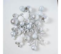 Set di palline di Natale elettroplaccate, 50 pezzi con decorazione a forma di stella, in plastica, multidimensioni, decorazioni per la casa e le vacanze, ornamenti da appendere con passanti (albicocca