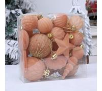 Set di palline di Natale in schiuma leggera con 24 pezzi da appendere agli alberi, per Natale, matrimoni, feste e decorazioni tutto l'anno (rosa chiaro)
