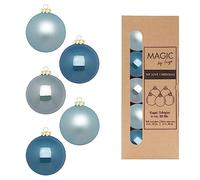 Set di palline di Natale in vetro, 6 cm x 20 pezzi, in scatola di cartone, blu Elysian