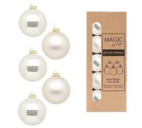 Set di palline di Natale in vetro, 6 cm x 20 pezzi, in scatola di cartone, per albero di Natale, champagne