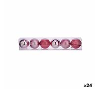 Krist+ Set Di Palline Di Natale Rosa Plastica Ø 8 Cm (24 Unità) S_0301_S3620421