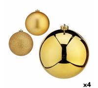 Set di palline di Natale Krist+ 00791 Dorato Plastica Ø 15 cm [4 Unità]