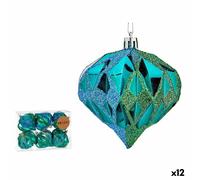 Set di palline di Natale Krist+ 00897 Azzurro Plastica Diamante [12 Unità]