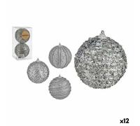 Set di palline di Natale Krist+ 01496 Argentato PVC Ø 10 cm Con rilievo [12 U