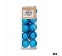 Set di palline di Natale Krist+ K1912474-2 Azzurro Plastica Ø 3 cm [12 Unità]