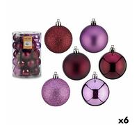 Set di palline di Natale Viola Plastica 6 x 7 x 6 cm [6 Unità]