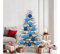 Set di palline di Natale XL, 9 pezzi, in plastica blu, con decorazioni lucide, opache e a zucca per albero di Natale, decorazioni per albero di Natale, decorazioni per l'Avvento e il soggiorno