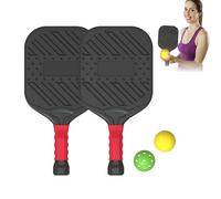 Set di palline di sottaceti, racchette da paddle ball - Set di pallet da pickelball allargati portatili 2 pezzi, leggero in fibra di vetro, racchette sportive con manico