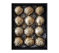Set di palline Natale vintage, plastica infrangibili con glitter, decorazioni for l'albero, paillettes, da appendere(Bronze)