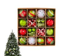Set di palline per albero di Natale - Set di ornamenti con di Natale, 46 pezzi di palline infrangibili da appendere per davanzali interni ed esterni, feste in giardino, patio, portico, decoraz