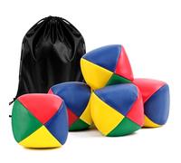 Set di Palline per Giocoliere, 6 Palline in Ecopelle Impermeabile, Ideale per Bambini e Adulti, Inclusa Borsa di Stoccaggio, per Giochi di Circo e attività All'Aperto