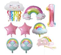 Set Di Palloncini 1 Pezzo Per 1 Anno, Bandiera 1 Pezzo, Decorazioni Di Compleanno, Decorazioni Per La Prima Festa Di Compleanno, Palloncini Arcobaleno, Festa Con Decorazioni Arcobaleno