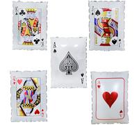 Set di palloncini a forma di carte da gioco, palloncini in lamina da poker per decorazioni per feste notturne del casinò, decorazione per feste di Las Vegas/Alice Wonderland