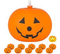 Set di palloncini a LED a forma di zucca, 6 x 2 pezzi, Ø 20 cm, in lattice, arancione nero, decorazione per Halloween