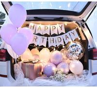 Set di palloncini a sorpresa viola per il bagagliaio dell'auto, perfetti per feste di compleanno, confessioni d'amore e proposte di matrimonio.