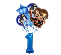 Set di palloncini a tema Harry Potter per compleanno, palloncini numerati da 1 a 9 con decorazioni a stella colorate, adatto per forniture per feste a tema magico Polietilene