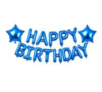 Set di palloncini con scritta "Happy Birthday", 45,7 cm, a forma di stella, metallizzati, decorazioni per feste per adulti e bambini, con cannucce, nastri, eventi per interni ed esterni, regali e