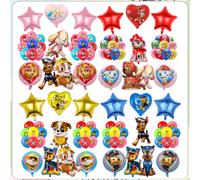 Set di palloncini di compleanno in lattice stampati con film in alluminio a forma speciale, con motivo zampe di cane del cartone animato , articoli speciali per uso quotidiano Set di palloncini E2,Set