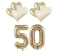 Set di palloncini dorati per il 50° anniversario,Decorazioni per nozze d'oro,Palloncino in lamina numero 50 oro,Palloncini per nozze d'oro, 50° anniversario, 50° compleanno