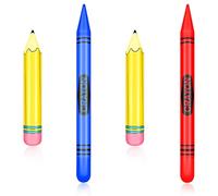 Set di palloncini gonfiabili grandi a matita e pastello, 4 pezzi per il rientro a scuola 104,9 cm e palloncini a matita da 67,8 cm, per il primo giorno di scuola, decorazioni per feste in classe