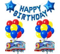 Set di palloncini in lamina di buon compleanno a tema treno motore palloncini per feste di compleanno trasporto decorazioni per feste a tema