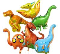 Set di palloncini in lamina di dinosauro (89-127 cm), 6 palloncini grandi a elio a forma di dinosauro, in Mylar per bambini, kit di decorazioni per feste di compleanno per ragazzi, safari nella