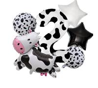 Set di palloncini per feste con stampa di mucca, palloncini in lamina bianca e nera, 45-100 cm, decorazioni di compleanno a tema animali della fattoria con palloncino in Mylar a forma di mucca