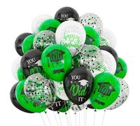 Set di palloncini per feste di laurea, 2026, decorazione di laurea, verde, nero, bianco, stampato, coriandoli in lattice, per uomini, donne, università, liceo, laurea, decorazioni per feste