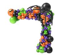 Set di palloncini per Halloween, set di ghirlande, colore nero, arancione, bianco, argento e coriandoli, con ragnatela, motivo fantasma, decorazione perfetta per bambini, feste ed eventi