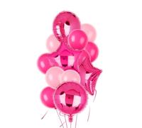 Set di palloncini rosa acceso, 45,7 cm, rotondi, a forma di stella, 30,5 cm, in lattice, per anniversario, matrimonio, baby shower, addio al nubilato, cowgirl occidentale, Let's Go Girls, decorazione