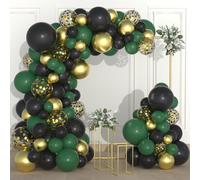 Set di palloncini verde scuro nero oro - palloncini verde smeraldo nero e oro metallizzato per compleanno, anniversario, laurea, matrimoni, feste