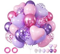 Set di palloncini viola, 60 pezzi, palloncini rosa e viola da 30,5 cm con nastro, ideali per cacciatori di demoni Kpop, decorazioni di compleanno, decorazioni viola per feste di compleanno, matrimoni