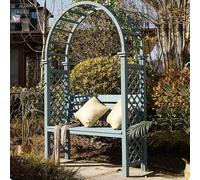 Set Di Panche Ad Arco In Legno,Impermeabili,Adatte A Tutte Le Stagioni, For Esterni,Patio, Terrazza, Veranda,For Cerimonie,Feste Lounge In Giardino, Finitura Carbonizzata(Blue)