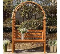 Set Di Panche Ad Arco In Legno,Impermeabili,Adatte A Tutte Le Stagioni, For Esterni,Patio, Terrazza, Veranda,For Cerimonie,Feste Lounge In Giardino, Finitura Carbonizzata(Yellow)