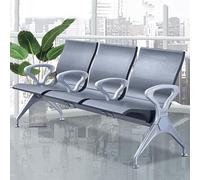 Set di Panche for Sala D'attesa, Sedia for Sala D'attesa in Similpelle a 3 Posti, Sedie for Reception con Braccioli e Schienali, for Aeroporto, Mercato, Banca, Ospedale, Scuola, Barbiere(Gray)