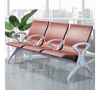 Set di Panche for Sala D'attesa, Sedia for Sala D'attesa in Similpelle a 3 Posti, Sedie for Reception con Braccioli e Schienali, for Aeroporto, Mercato, Banca, Ospedale, Scuola, Barbiere(Brown)