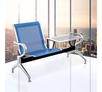 Set di Panche for Sala D'attesa, Sedie for Sala D'attesa con Tavolino, Sedie for Reception con Braccioli e Schienali, Sedie da Ufficio, Materiale in Acciaio Laminato a Freddo, for Aeroporto, Banca(Blu