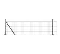 Set di pannelli di recinzione per esterni con pali, 0,6 x 25 m, in acciaio e PVC, design moderno per giardino e terrazza, resistente alle intemperie, costruzione robusta, montaggio flessibile, bordo