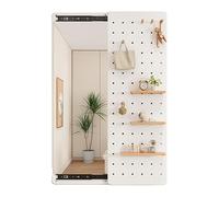 Set di pannelli forati scorrevoli modulari con specchio da parete in legno Sto e pannello di visualizzazione per la casa nizat artigianato e Slish Det