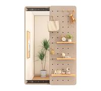 Set di pannelli forati scorrevoli modulari con specchio da parete in legno Sto e pannello di visualizzazione per casa nizat e Det