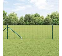 Set di pannelli per recinzione con pali verdi, 0,8 x 25 m, in acciaio e PVC, design moderno per giardino o terrazza, resistente alle intemperie e robusto per una sicurezza di lunga durata