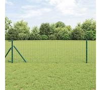 Set di pannelli per recinzione per esterni con pali verdi, 0,4 x 25 m, in acciaio e PVC, design moderno per giardino o terrazza, resistente alle intemperie e robusto, per confini sicuri