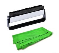 Set di panni in vinile con detergente per dischi in fibra di carbonio e panno di pulizia in cotone per manutenzione giradischi LP, rimozione della polvere antistatica